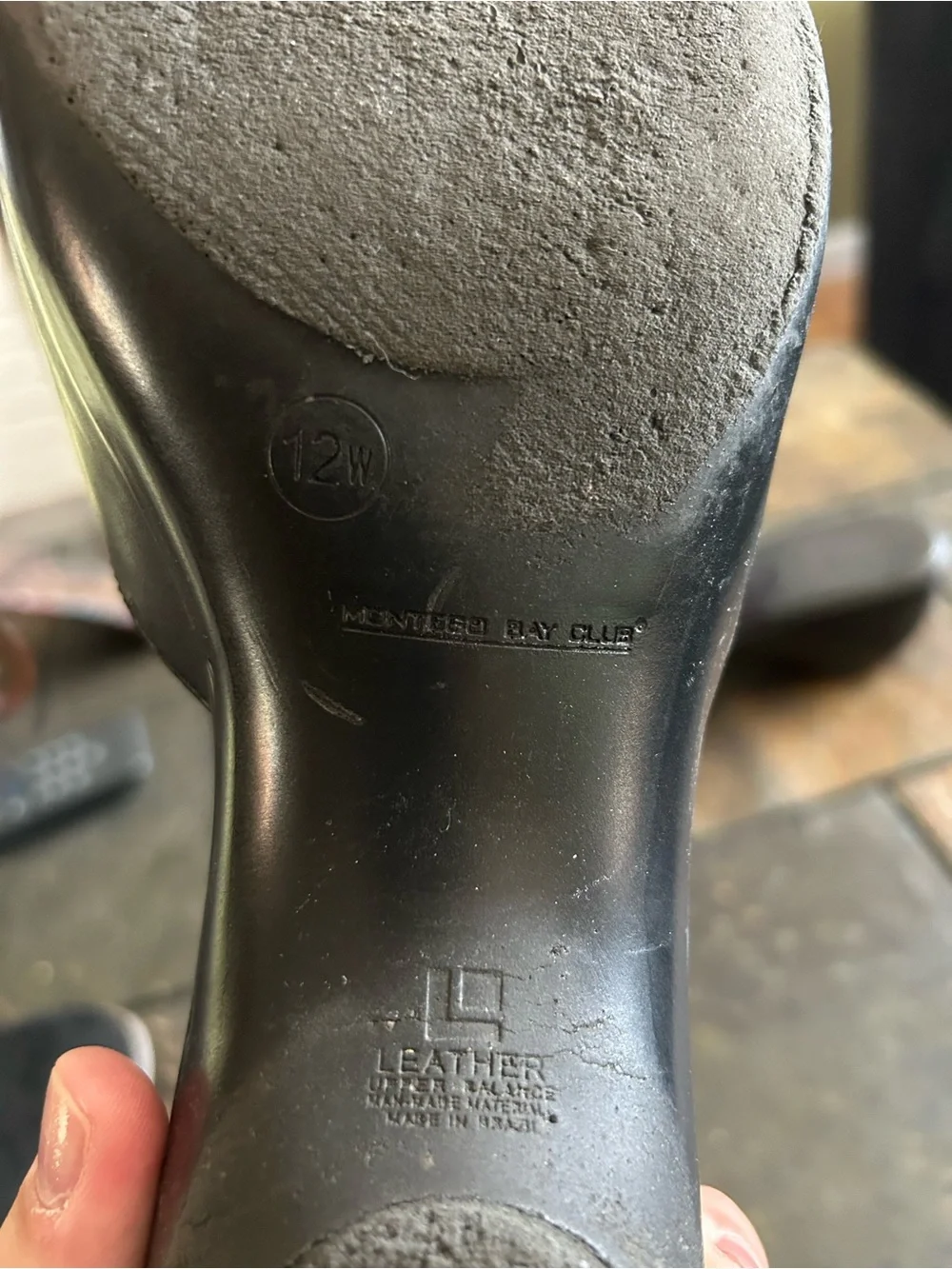 Montego Bay Club Black Slip-On Buckle Mules